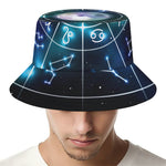 Galaxy Zodiac Wheel Print Bucket Hat