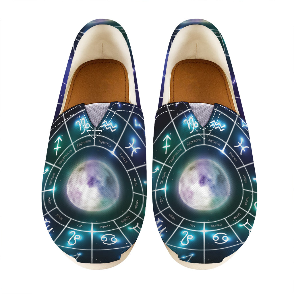 Galaxy Zodiac Wheel Print Casual Shoes