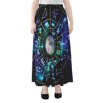 Galaxy Zodiac Wheel Print Chiffon Maxi Skirt