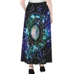 Galaxy Zodiac Wheel Print Chiffon Maxi Skirt