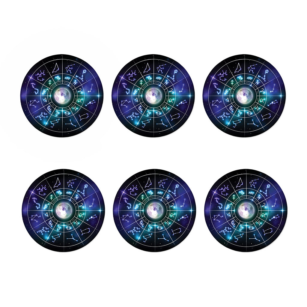 Galaxy Zodiac Wheel Print Coaster Set
