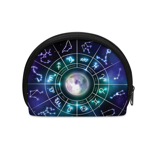 Galaxy Zodiac Wheel Print Coin Purse