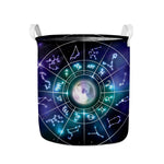 Galaxy Zodiac Wheel Print Collapsible Laundry Basket