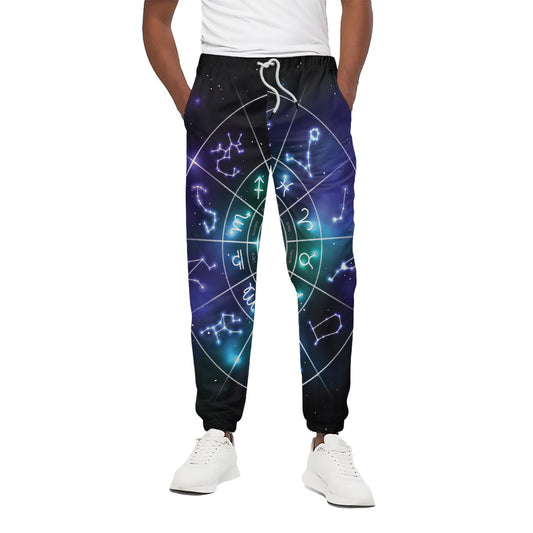 Galaxy Zodiac Wheel Print Cotton Pants
