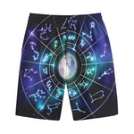 Galaxy Zodiac Wheel Print Cotton Shorts