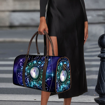 Galaxy Zodiac Wheel Print Duffle Bag