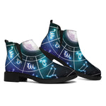 Galaxy Zodiac Wheel Print Flat Ankle Boots