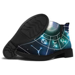 Galaxy Zodiac Wheel Print Flat Ankle Boots