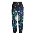 Galaxy Zodiac Wheel Print Fleece Lined Knit Pants
