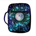 Galaxy Zodiac Wheel Print Front Pocket Bible Bag