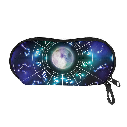 Galaxy Zodiac Wheel Print Glasses Case