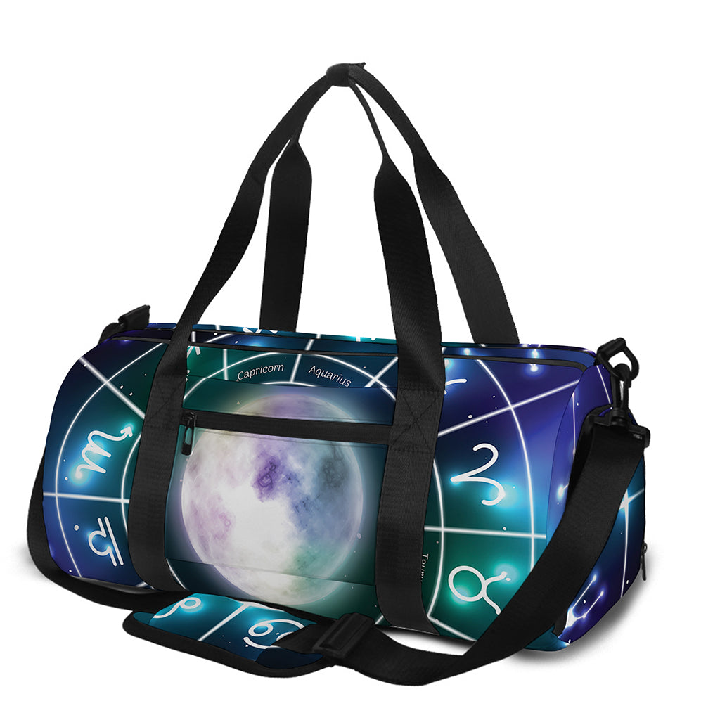 Galaxy Zodiac Wheel Print Gym Bag