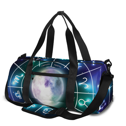 Galaxy Zodiac Wheel Print Gym Bag
