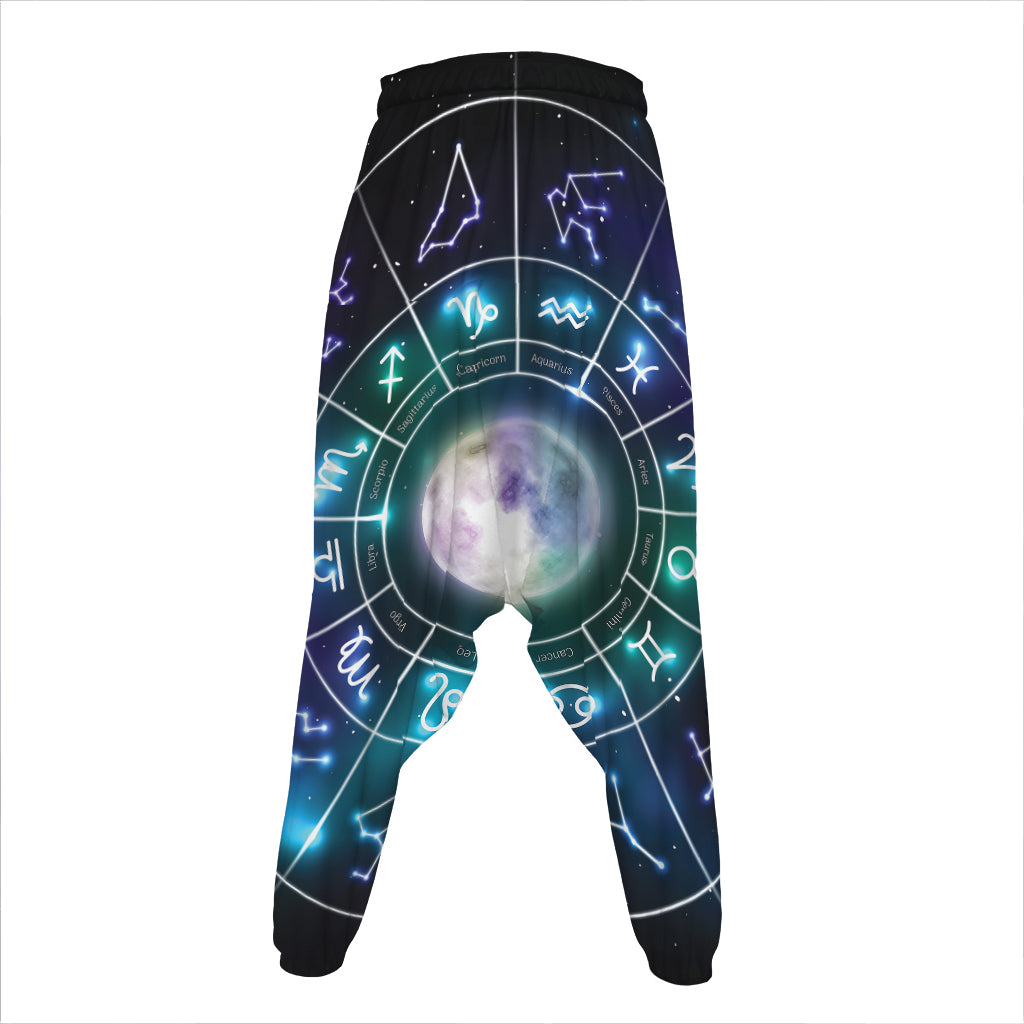 Galaxy Zodiac Wheel Print Hammer Pants