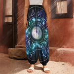 Galaxy Zodiac Wheel Print Harem Pants