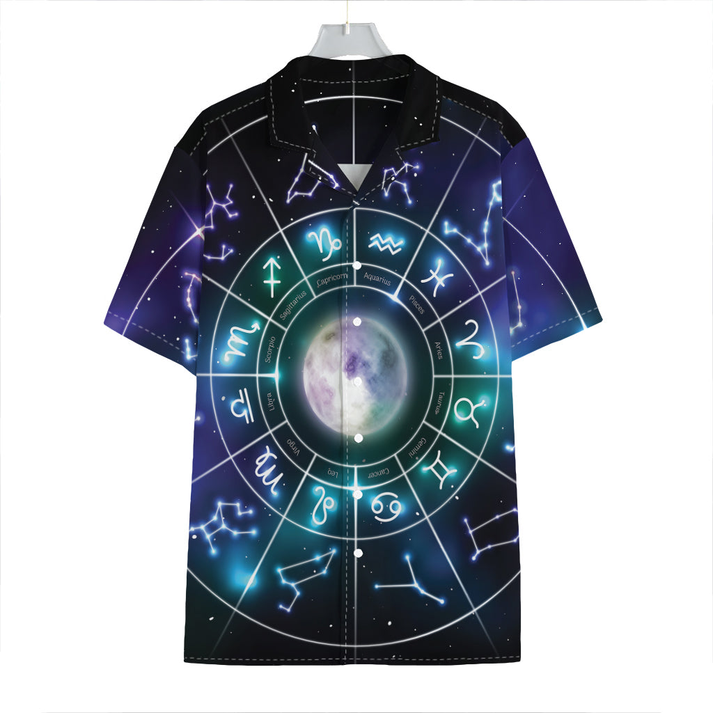 Galaxy Zodiac Wheel Print Hawaiian Shirt