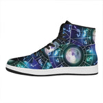Galaxy Zodiac Wheel Print High Top Leather Sneakers