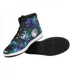Galaxy Zodiac Wheel Print High Top Leather Sneakers