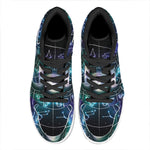 Galaxy Zodiac Wheel Print High Top Leather Sneakers