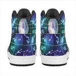 Galaxy Zodiac Wheel Print High Top Leather Sneakers