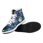 Galaxy Zodiac Wheel Print High Top Leather Sneakers