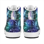 Galaxy Zodiac Wheel Print High Top Leather Sneakers