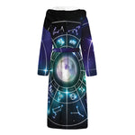 Galaxy Zodiac Wheel Print Hooded Bathrobe