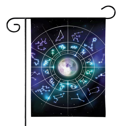 Galaxy Zodiac Wheel Print House Flag