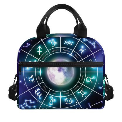 Galaxy Zodiac Wheel Print Insulated Lunch Bag