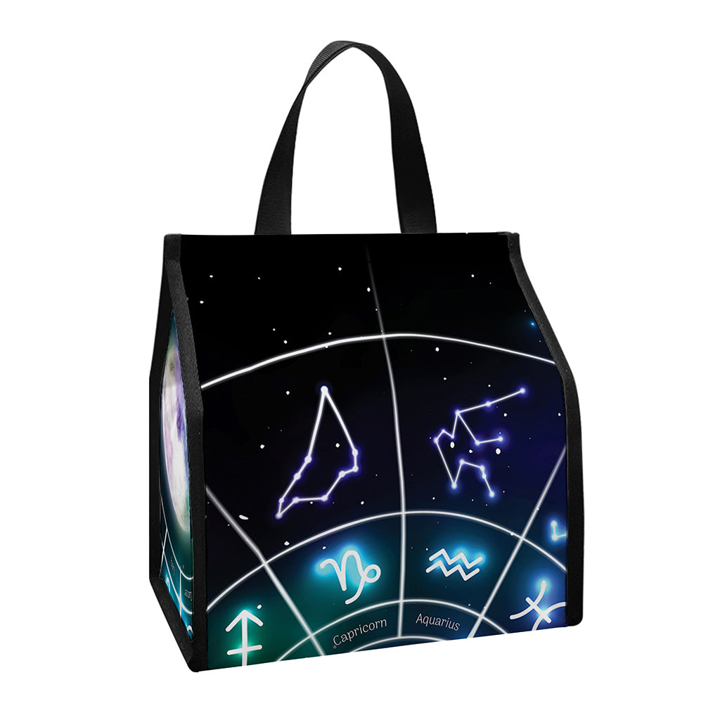 Galaxy Zodiac Wheel Print Insulated Lunch Tote