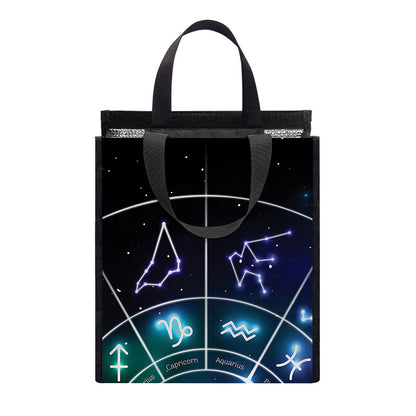 Galaxy Zodiac Wheel Print Insulated Lunch Tote