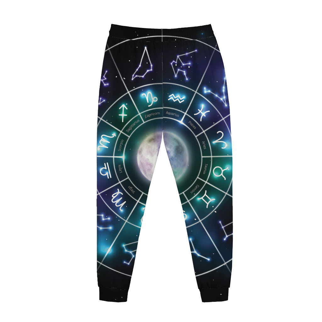 Galaxy Zodiac Wheel Print Jogger Pants
