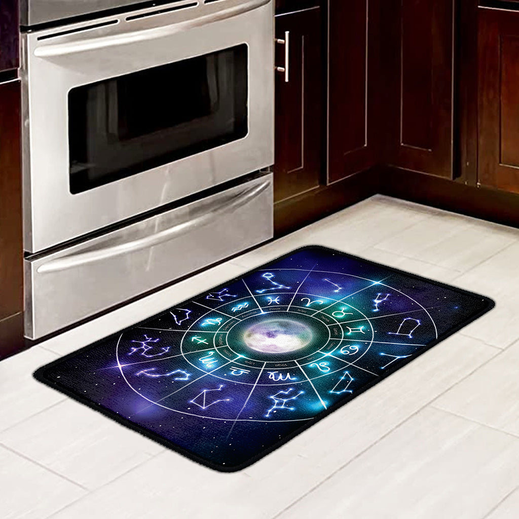 Galaxy Zodiac Wheel Print Kitchen Mat