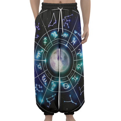 Galaxy Zodiac Wheel Print Lantern Pants