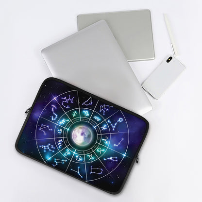 Galaxy Zodiac Wheel Print Laptop Sleeve