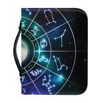Galaxy Zodiac Wheel Print Leather Bible Cover