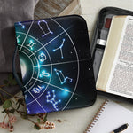 Galaxy Zodiac Wheel Print Leather Bible Cover