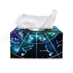 Galaxy Zodiac Wheel Print Leather Tissue Box Cover
