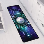 Galaxy Zodiac Wheel Print Long Kitchen Mat
