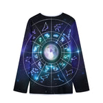 Galaxy Zodiac Wheel Print Long Sleeve Short Coat