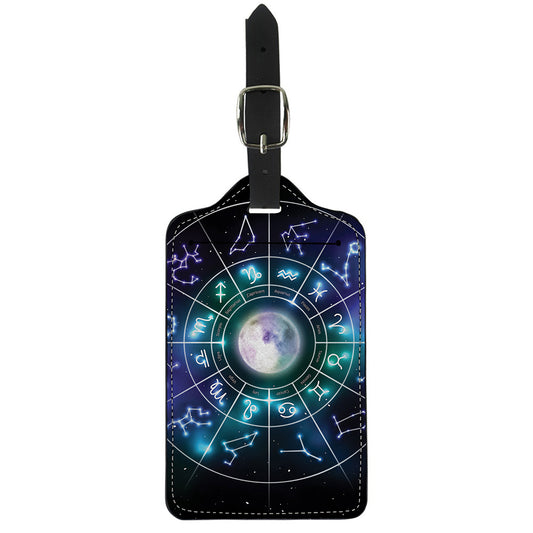 Galaxy Zodiac Wheel Print Luggage Tag
