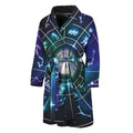 Galaxy Zodiac Wheel Print Men's Bathrobe