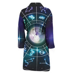 Galaxy Zodiac Wheel Print Men's Bathrobe