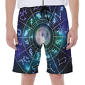 Galaxy Zodiac Wheel Print Men's Beach Shorts