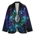 Galaxy Zodiac Wheel Print Men's Blazer