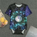 Galaxy Zodiac Wheel Print Men's Bodysuit