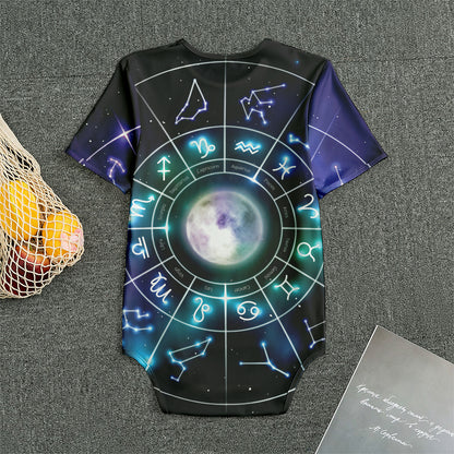 Galaxy Zodiac Wheel Print Men's Bodysuit