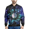 Galaxy Zodiac Wheel Print Men's Bomber Jacket
