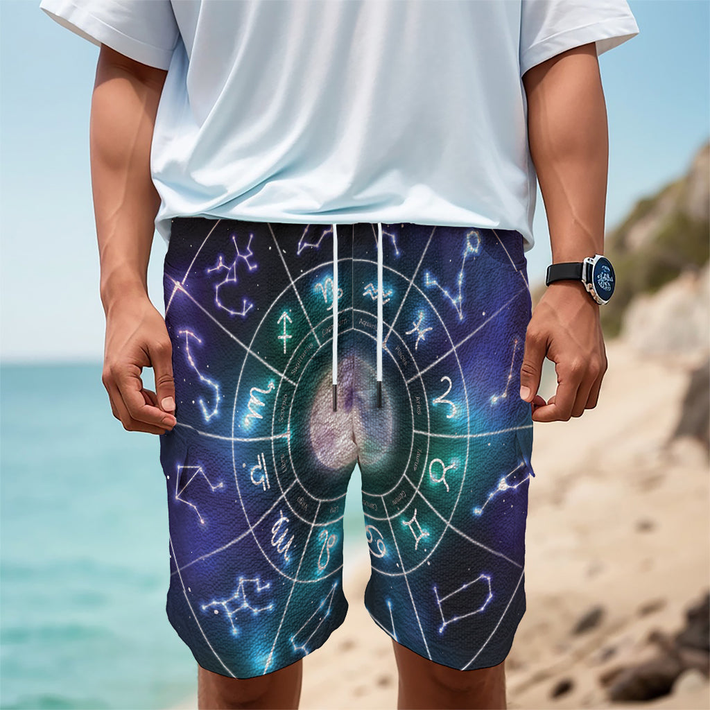 Galaxy Zodiac Wheel Print Men's Cargo Shorts
