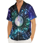 Galaxy Zodiac Wheel Print Men's Deep V-Neck Shirt